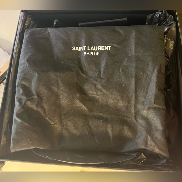 NWT Saint Laurent / YSL block heels gray suede size 35.5 / 5.5 - Picture 12 of 14